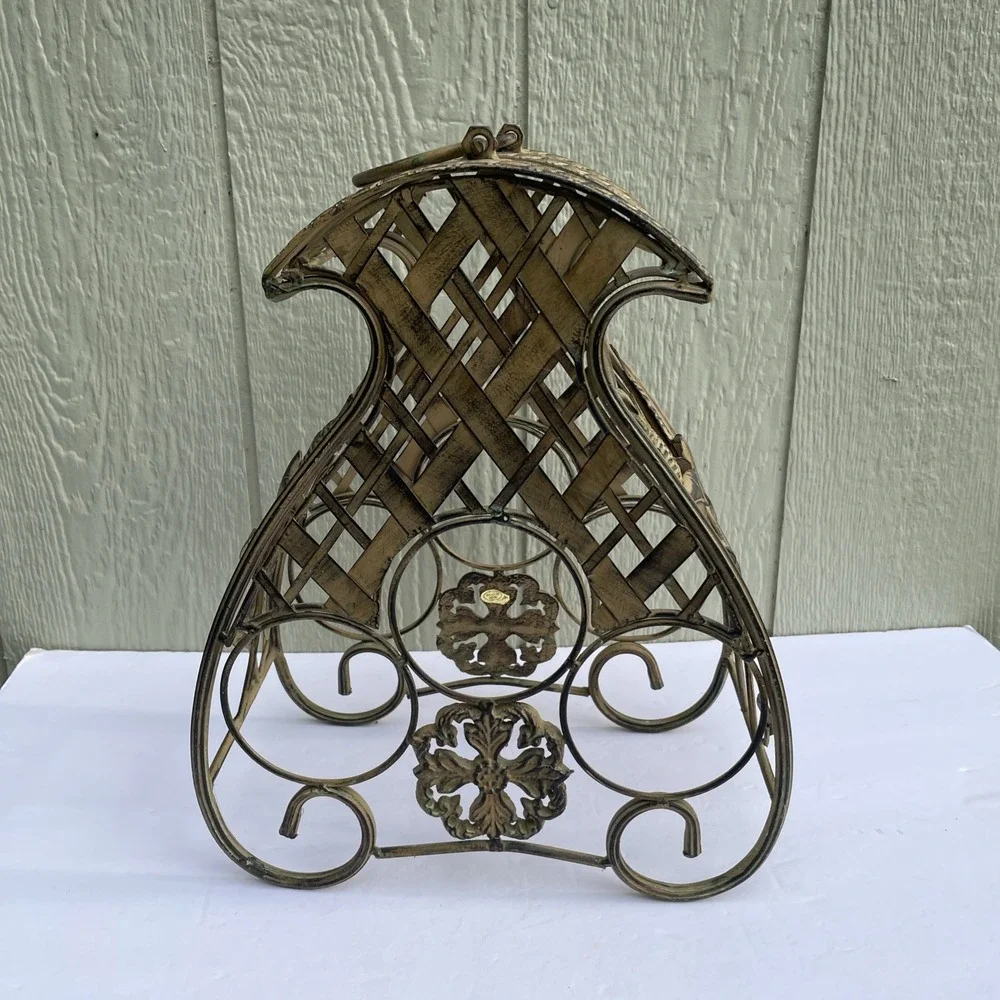 Wine‎ Holder Metal Rack with Holder 3 bottle caddy Wrought Iron Sculpture Art